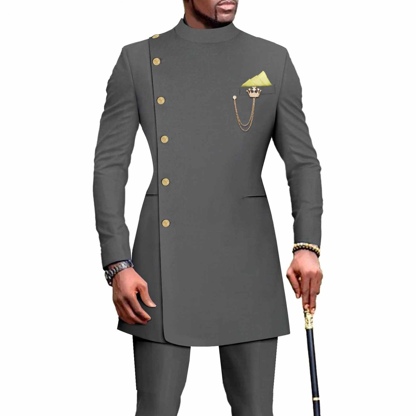 African Men's Leisure Chain Two-piece Set