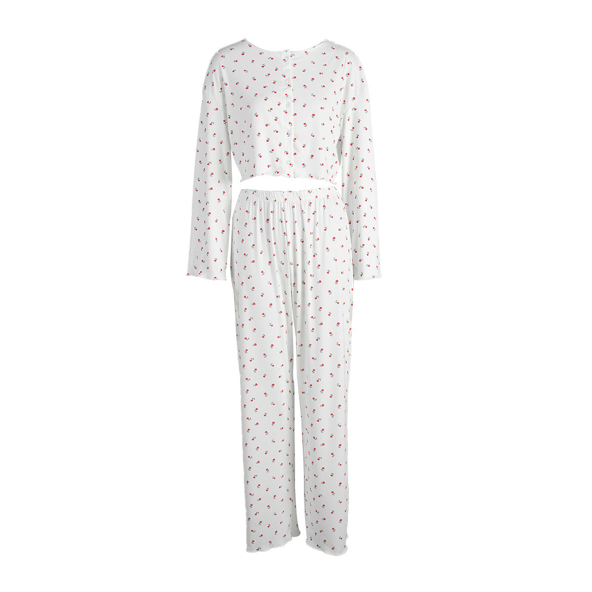 Knitted Cardigan Long Sleeve Pajama Pants