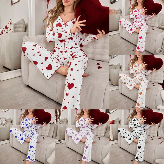 Women's Trans Love Print Long Sleeve Pants European And American Homewear