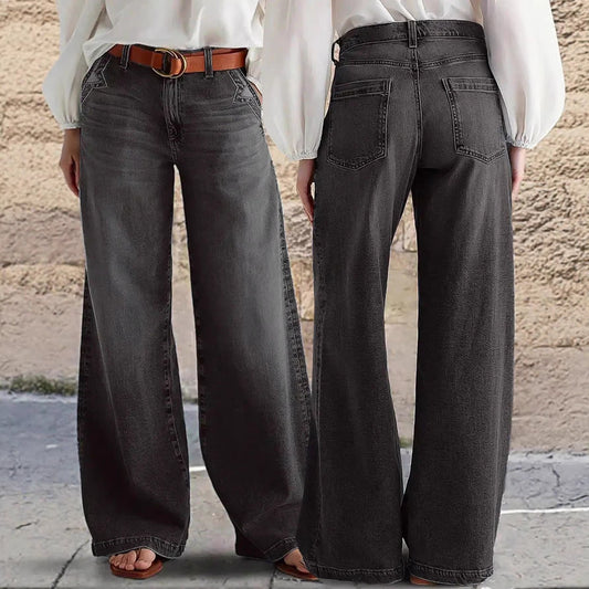 Womens Straight-leg Jeans With Stretch