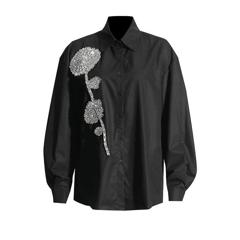 Fashion Casual Løstsiddende Slankende Reversbluse til Kvinder