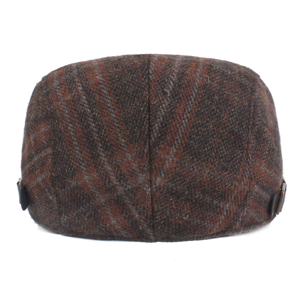 Men's Fashion Gingham Autumn And Winter Warm Beret