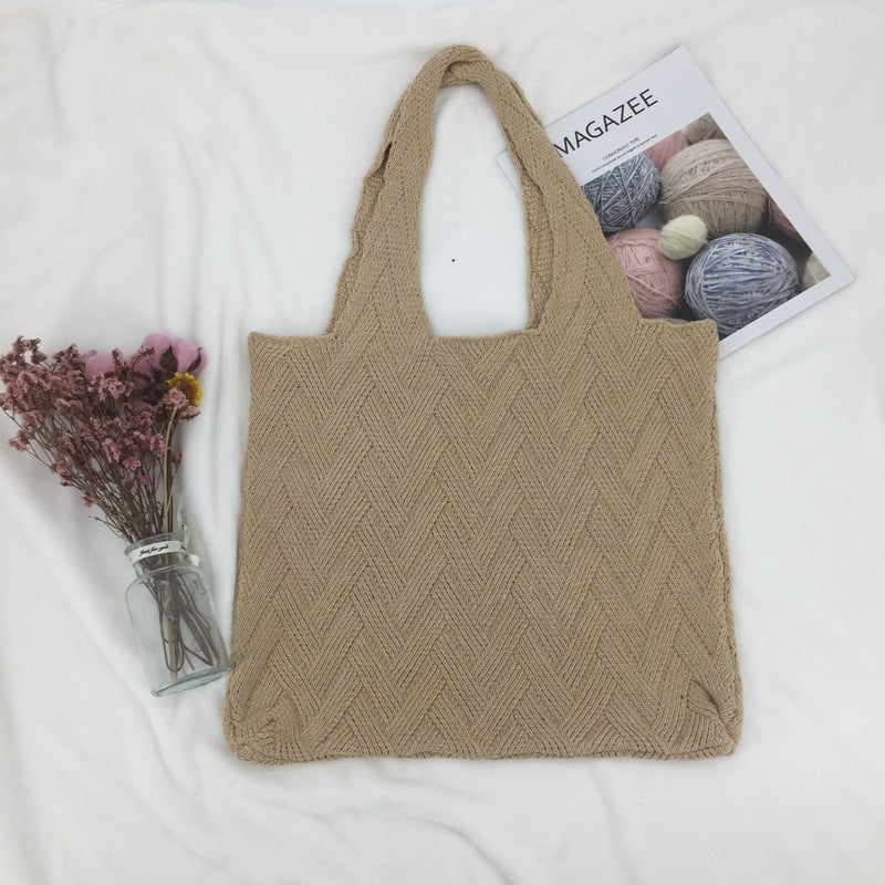 Knitted Casual Large Capacity Single Shoulder Bag