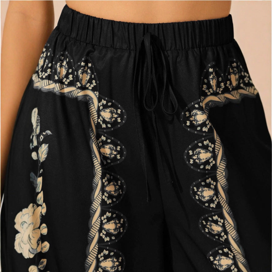 Womens High-Waisted Sexy Casual Printed Pants