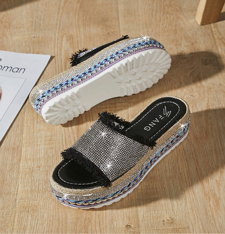 Casual Sponge Cake Thick-soled Increase Women's Slippers