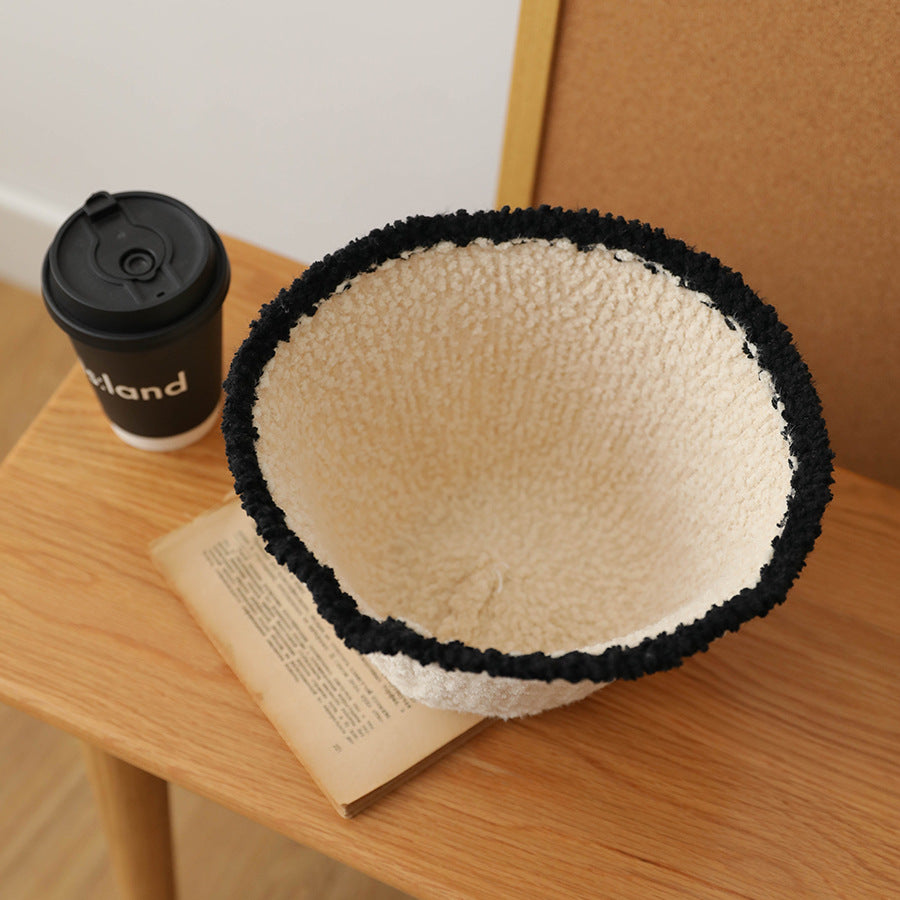 Lamb Roll Color Matching Basin Cap Feminine Temperament