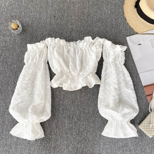 Women's Niche High Waist One-shoulder Tube Top Shirt