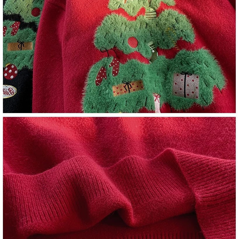 Jul design fornemmelse efterår og vinter løs par strik sweater