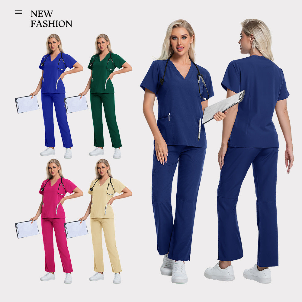 Operating Room Nurses Scrub Uniforms Female Doctors Short Sleeves