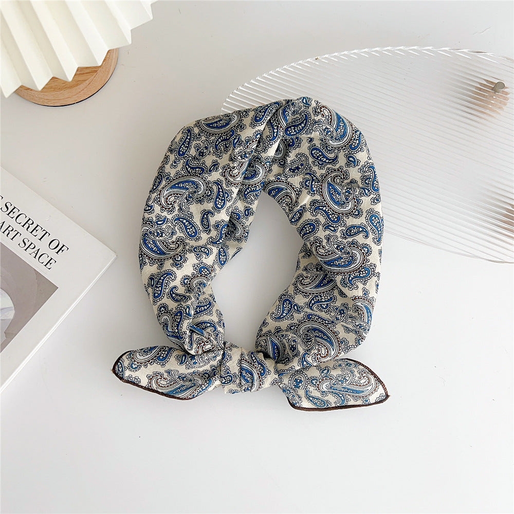 Women's Cotton And Linen Small Square Towel Silk Scarf Artistic All-match Fashion