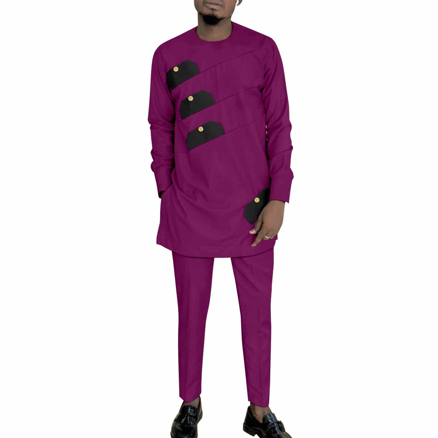 Ethnic Print Batik Cotton Men Leisure Set