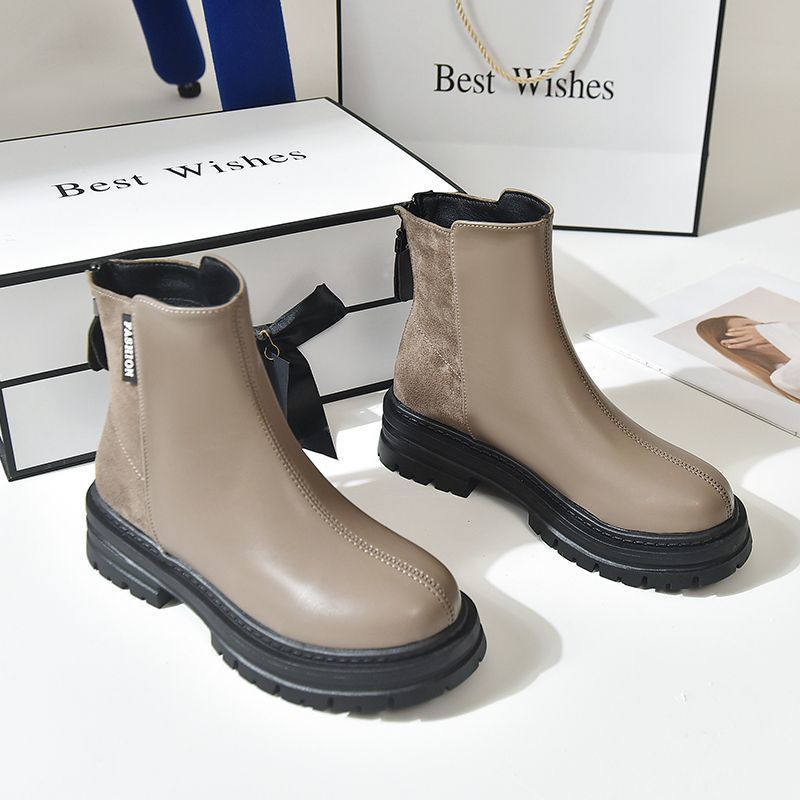 Large Size Women's Shoes British Style Platform Martin Boots