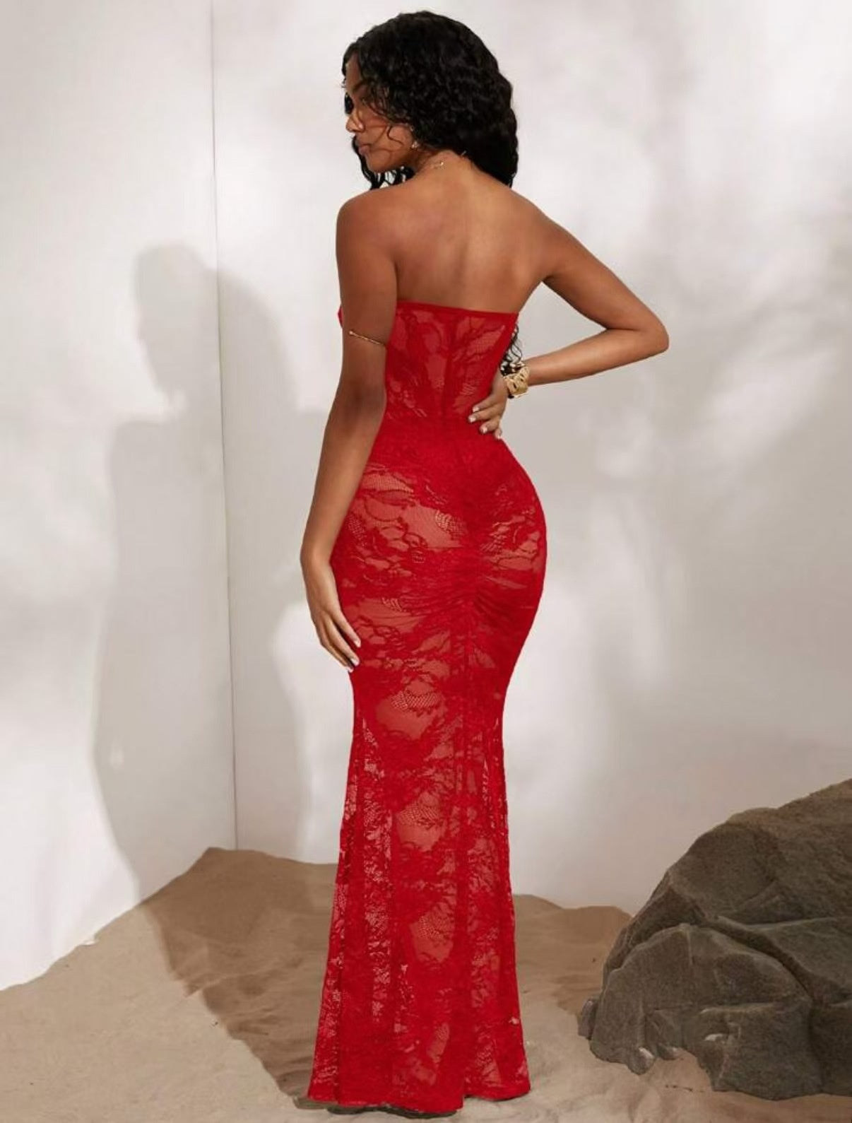 Women's Solid Color Versatile New Sleeveless Lace Dress