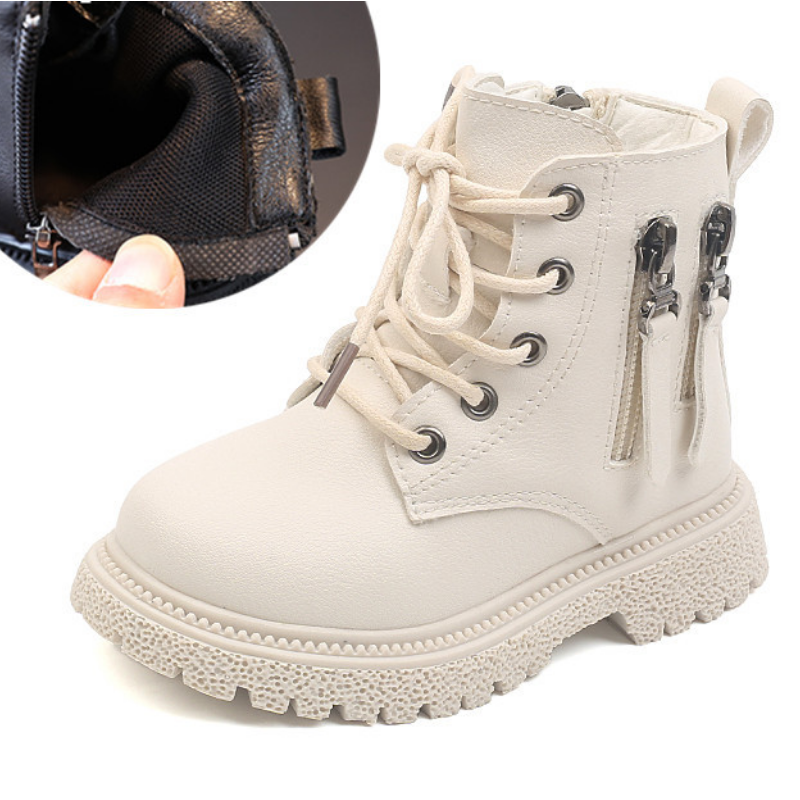 Children Plus Fleece Martin Boots British Style Warm Small Leather Shoes