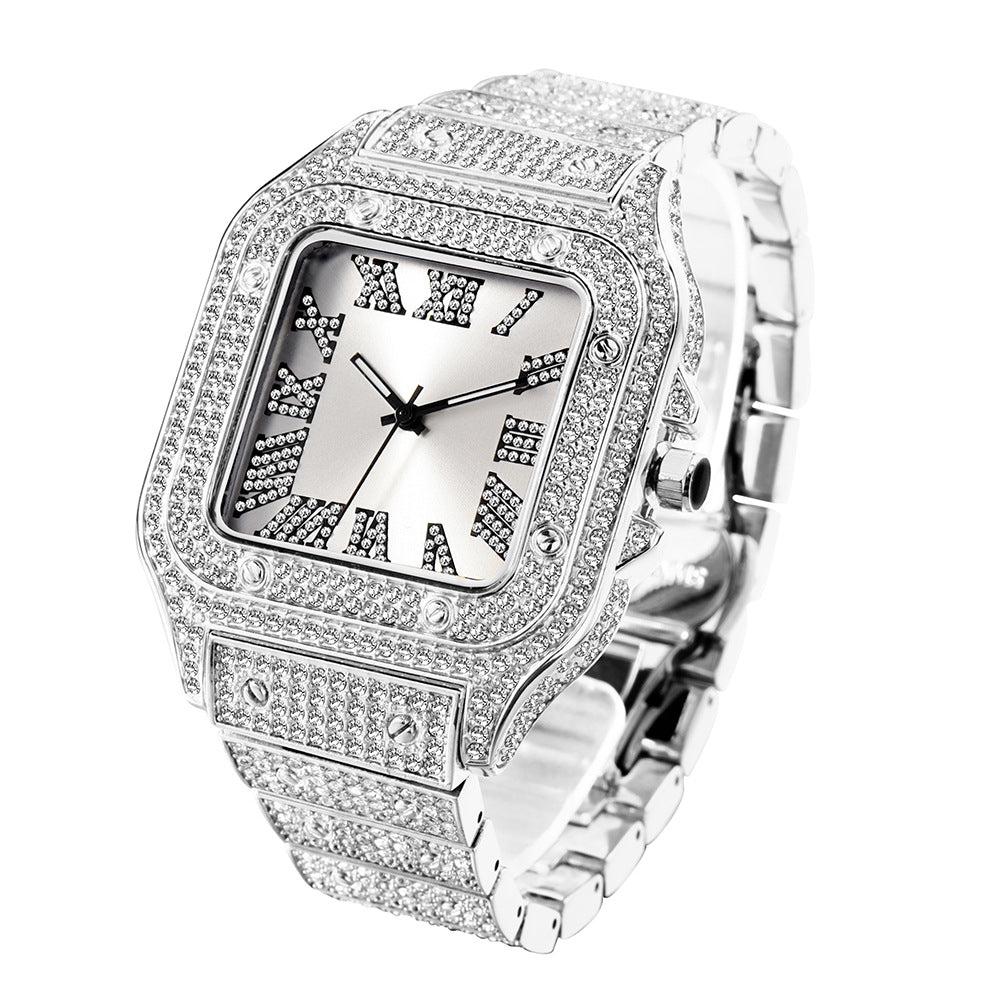 Fashion Hip Hop Diamant Fuldt Diamant Firkantet Herreur