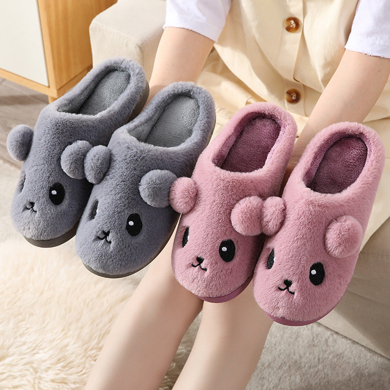 Cotton Slippers Couple Autumn And Winter Cute Cartoon Home Indoor