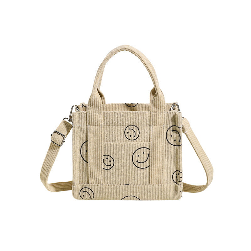 New Fresh Sweet Corduroy Printed Fashion Style Trendy Women's Bags Shoulder Bag