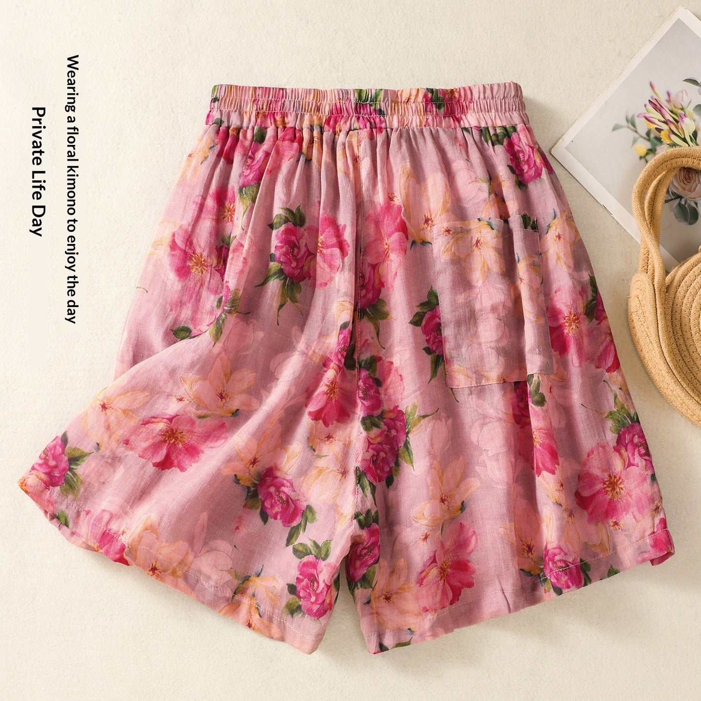 Lightweight Floral-print Shorts With A Lining