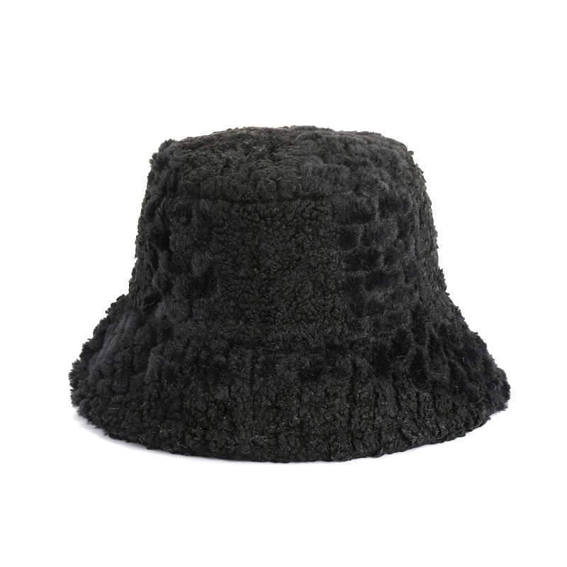 Simulated Rabbit Hair And Lamb Patchwork Personalized Warm Basin Hat