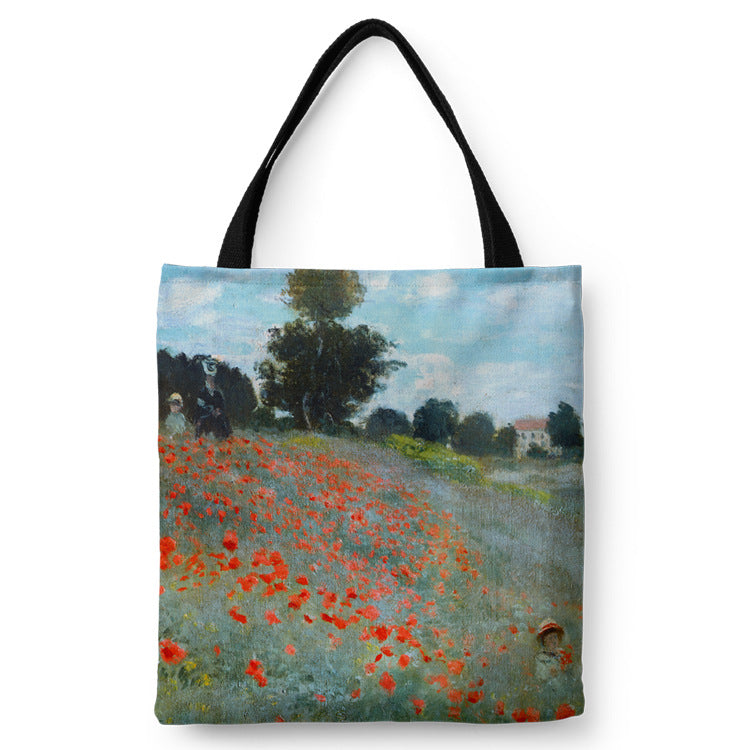Monet Weeping Willow Water Lily Canvas Bag Shopping Bag Handbag