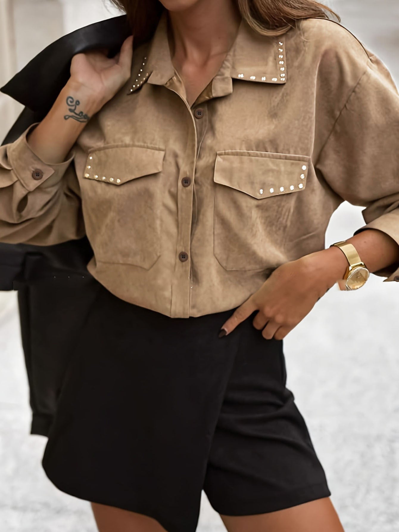 Retro-style Casual Chic Women's Blouse Jacket