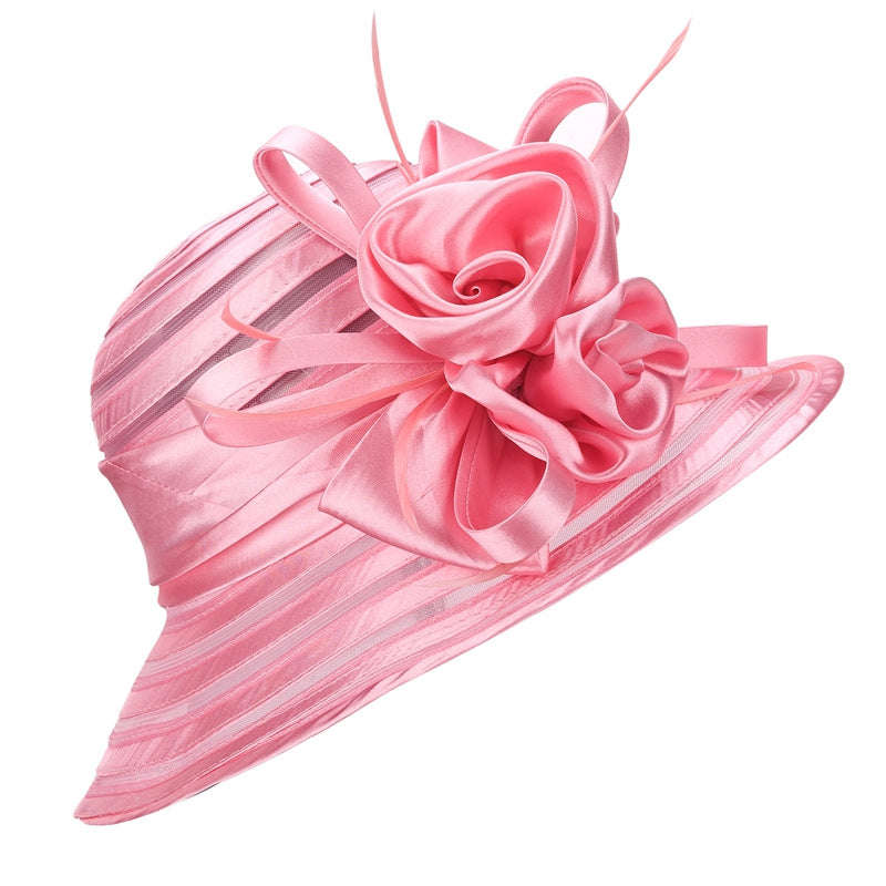 European And American New Crystal Organza Banquet Hat