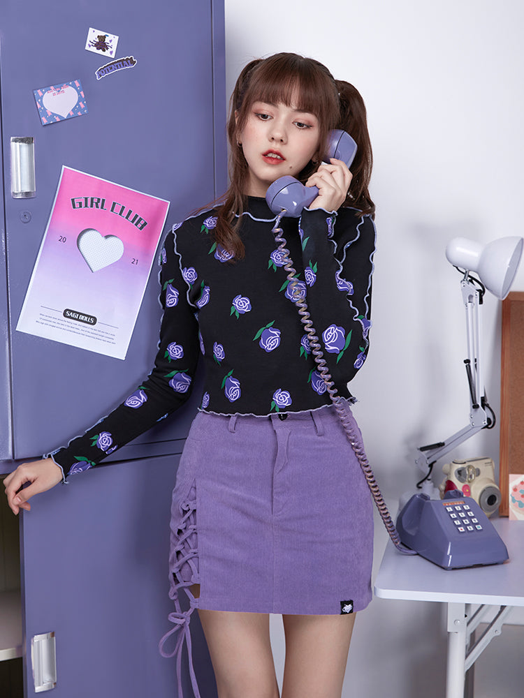 Women's Elastic Corduroy Strap Buttocks Pants Skirt