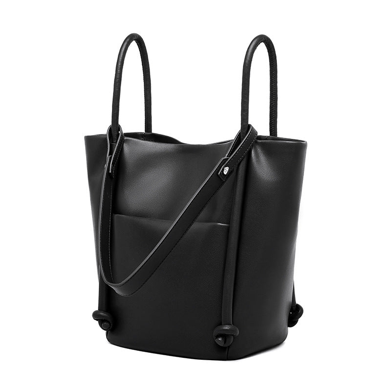 Premium Soft Cowhide Large Capacity Tote Bag Simple