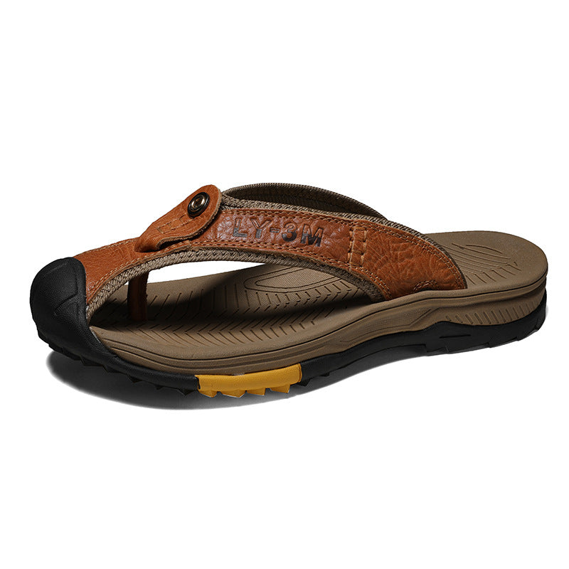 Casual lædersko herre sommer strandsko udendørs sportssandaler 45 klatre waders flip-flops