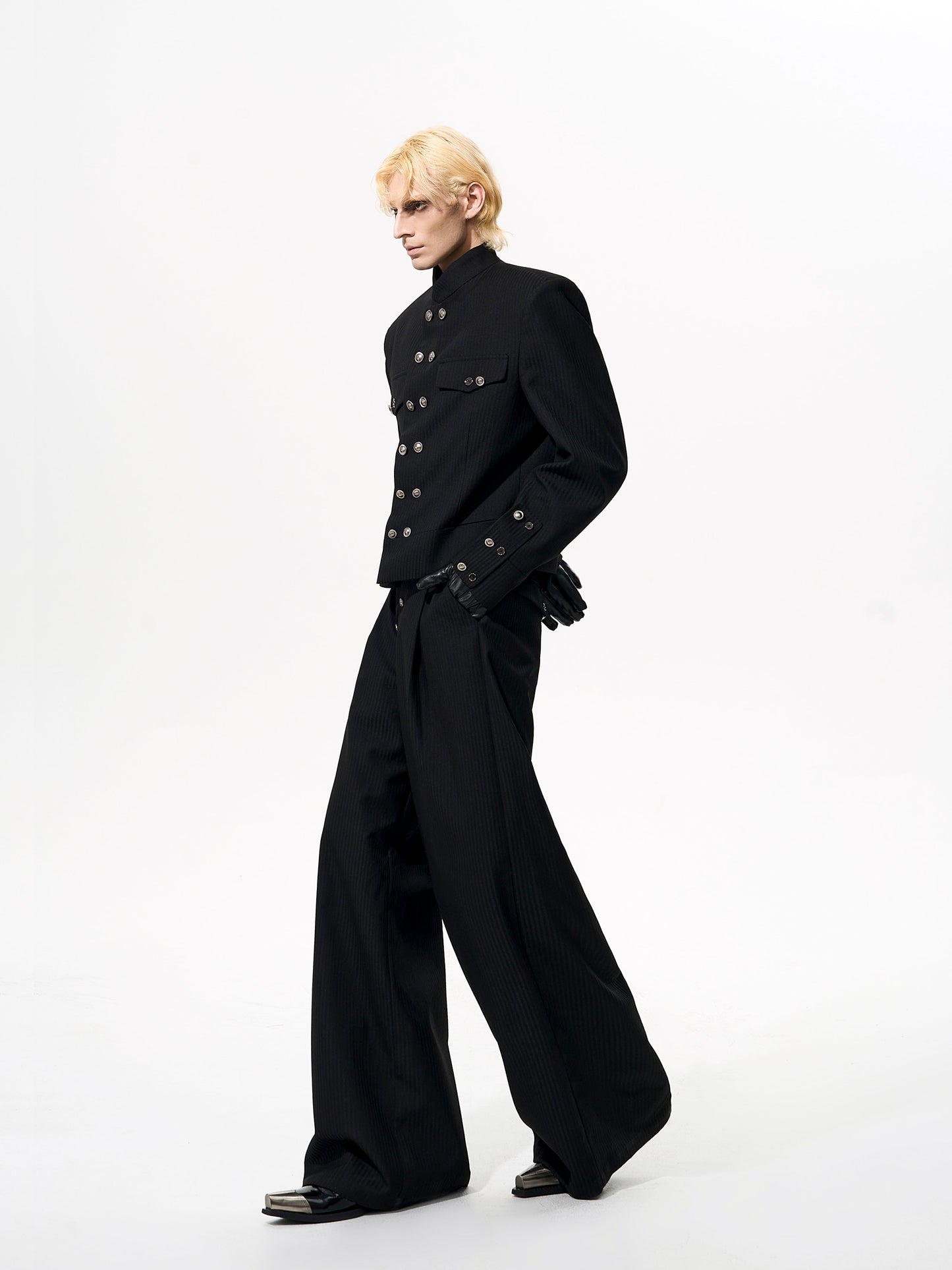 Men's Double-breasted Premium Pinstripe Suit Jacket