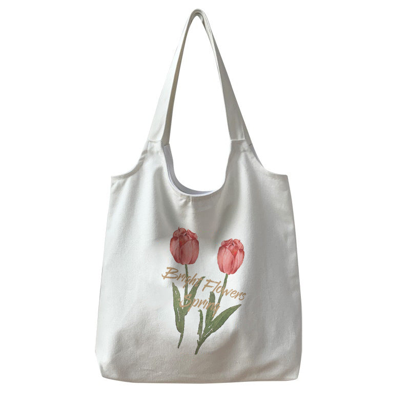 Tulip Canvas Bag Women's Shoulder Large Capacity