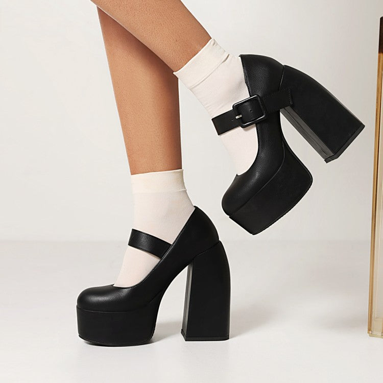 Women's Chunky Heel Plus Size Small Leather Shoes