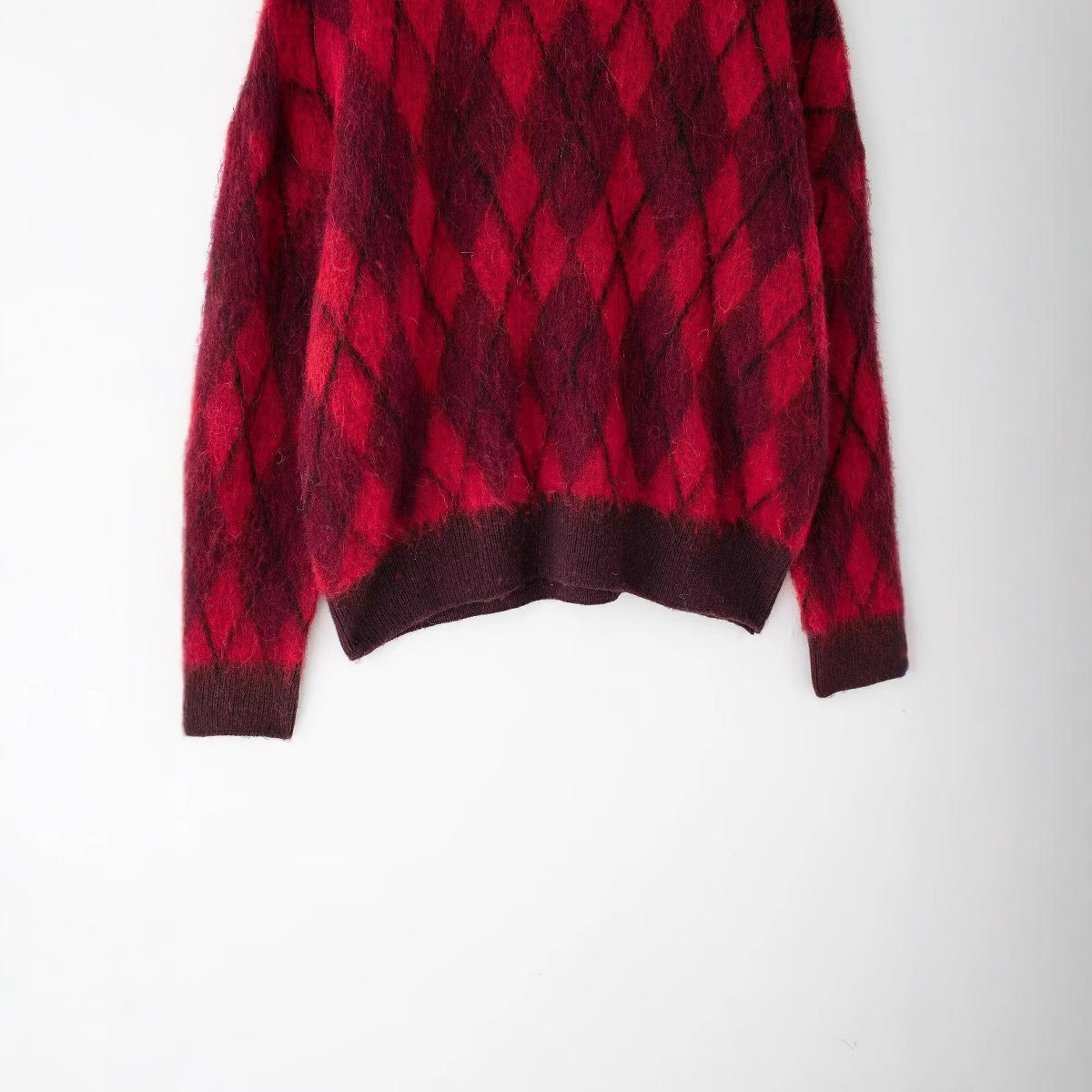 Women's Knitted Rhombus Sweater