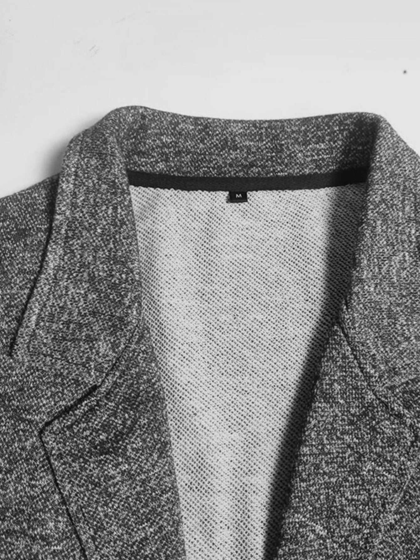 Plus Size Men's Thin Elastic Knitted Suit