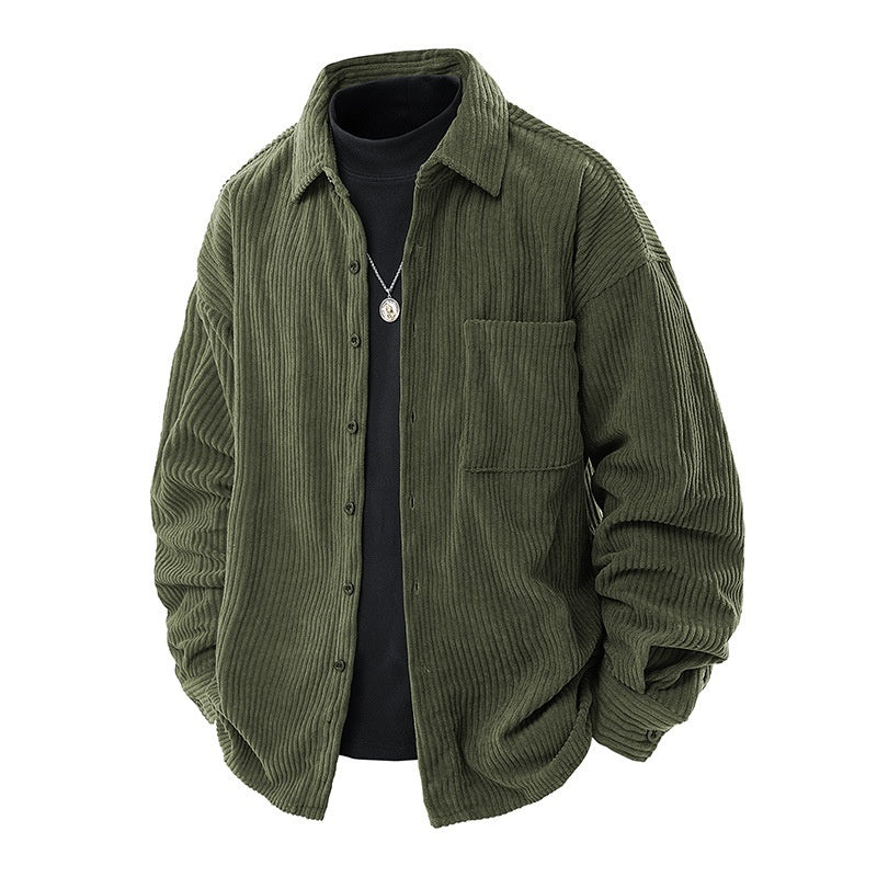Shirt Collar Fake Two-piece Coat Men