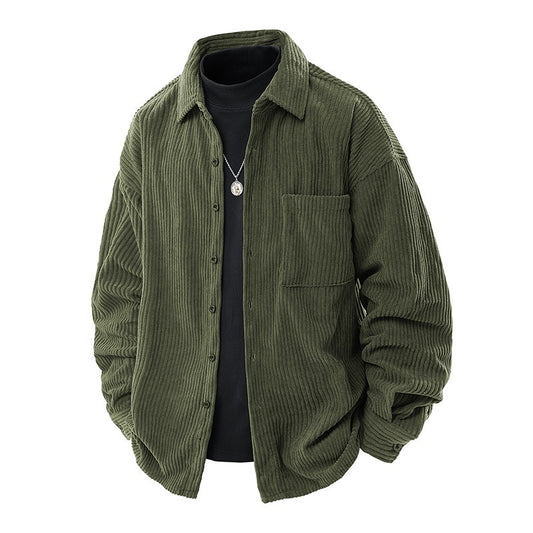 Shirt Collar Fake Two-piece Coat Men
