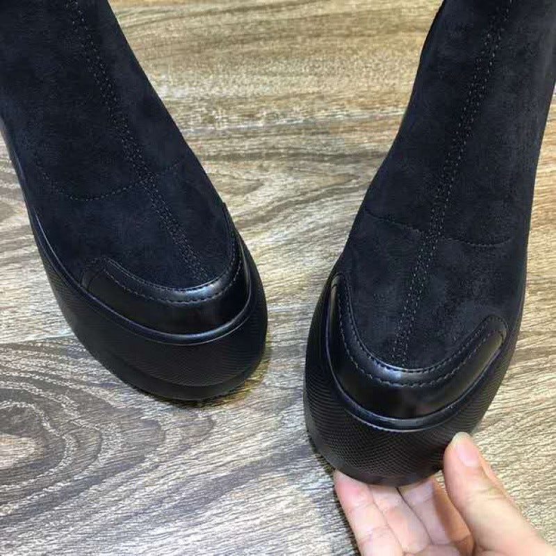 Muffin Platform Ankle Boots Increase Elasticity