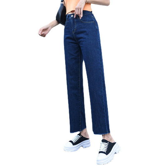 High Waist Loose Straight Slim Large Size Ninth Floor Mopping Pants