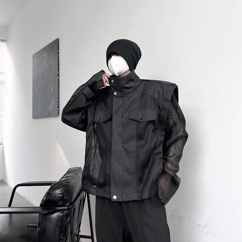 Loose Personality Niche Stand-collar Gauze Sun Protection