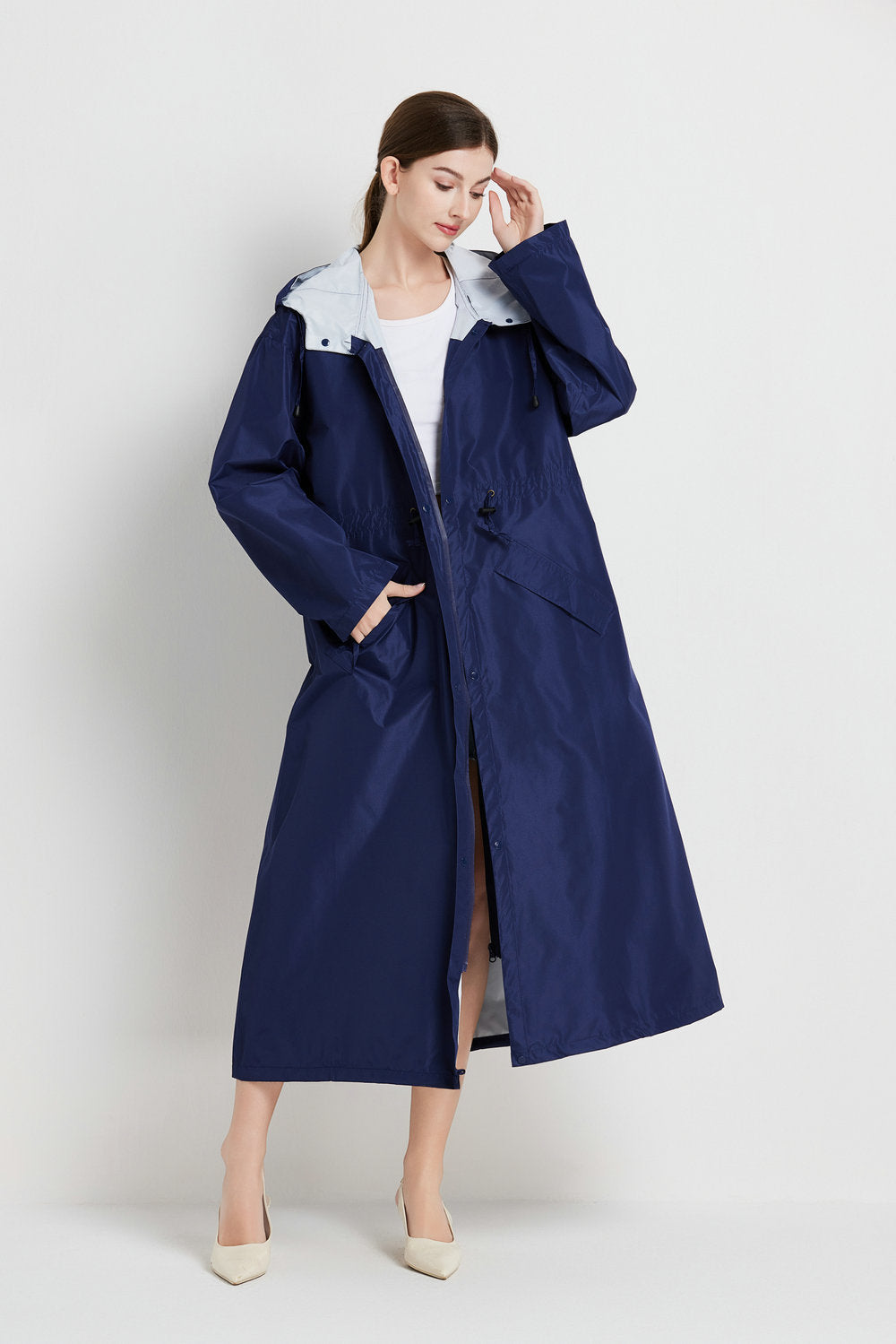 Mellemlang Trenchcoat-regnjakke til kvinder