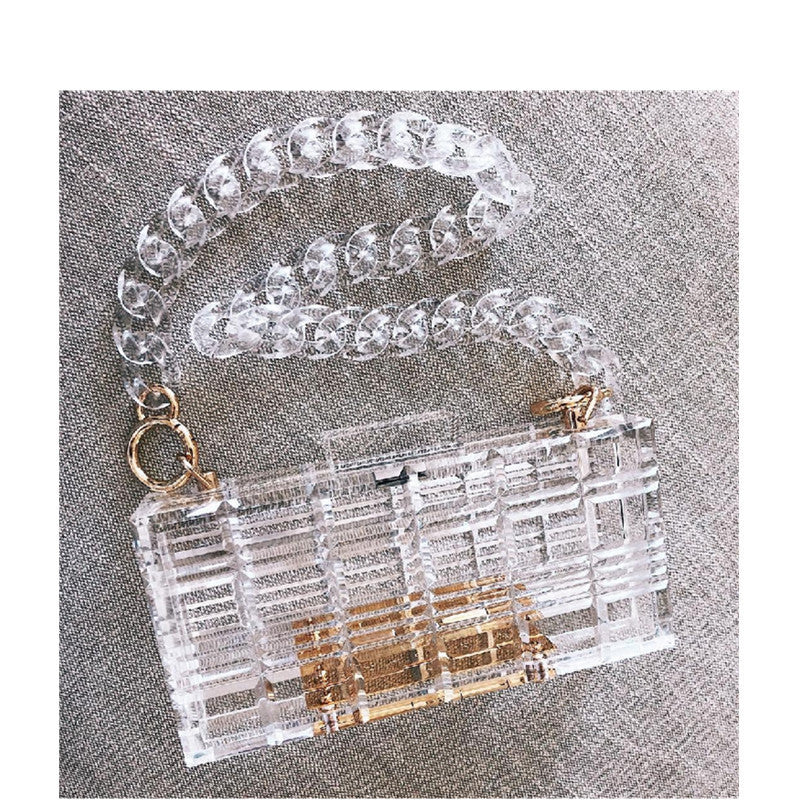 Acrylic Transparent Chain Box Shoulder Bag