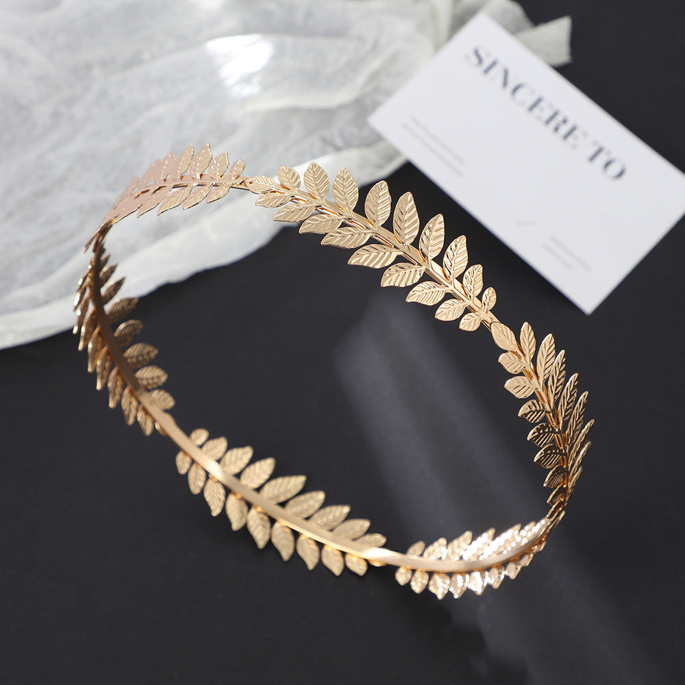 Sweet Metal Leaf Pearl Headband
