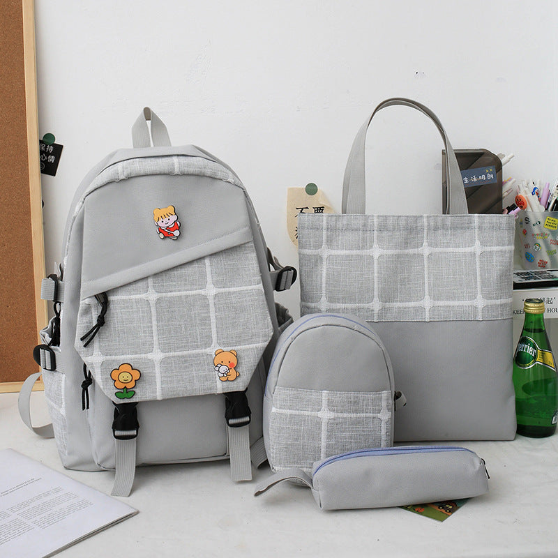 Women's Korean Style Plaid Backpack