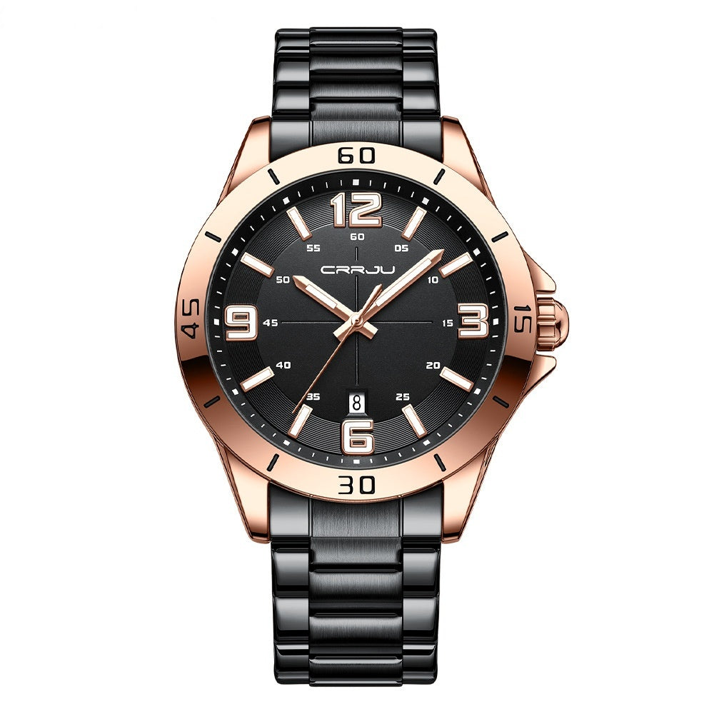 Waterproof Digital Quartz Watch With A Steel Band