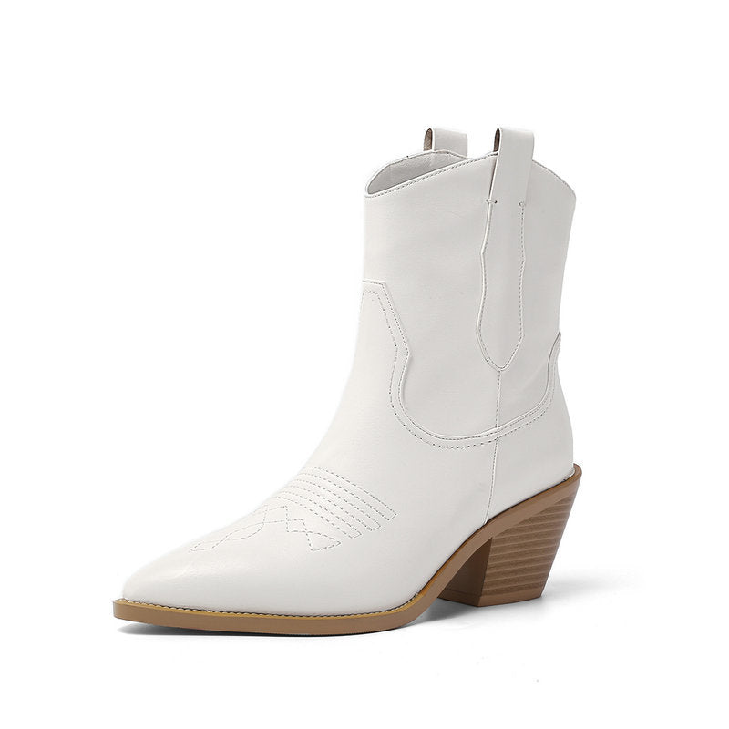 British Style Pointed Thick Heels