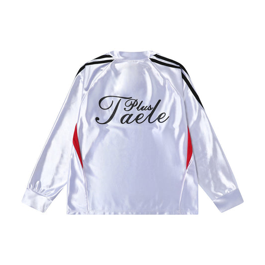 Spring And Autumn Letter Print Striped Sports Top