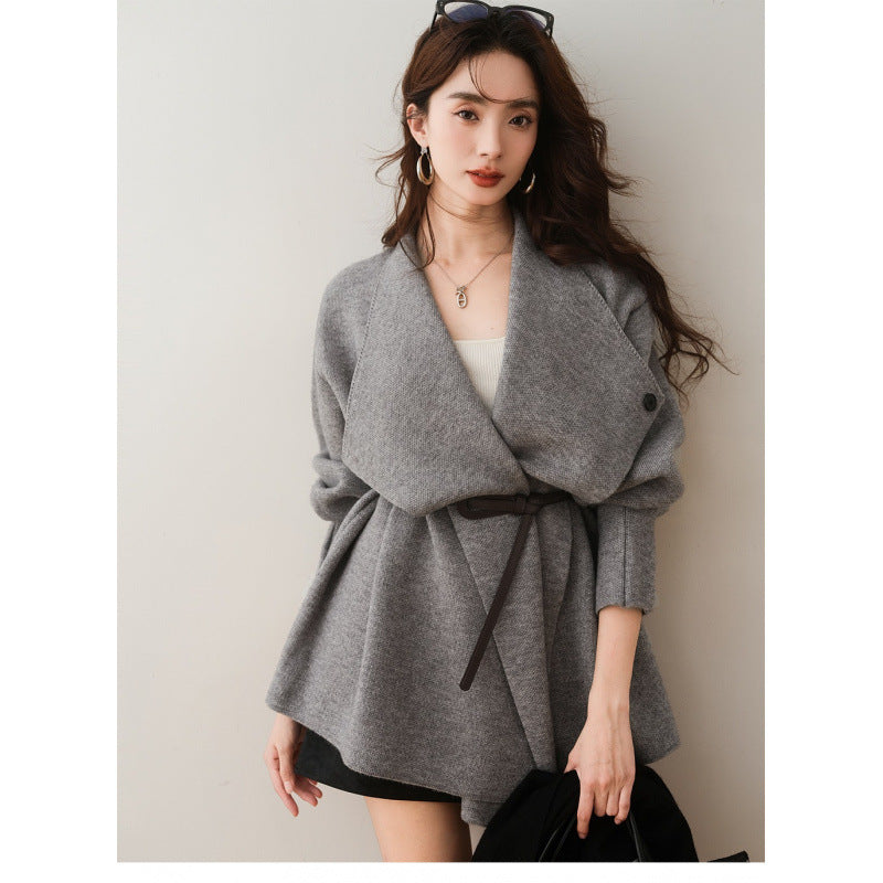 High-grade Large Lapel Sweater Coat For Women