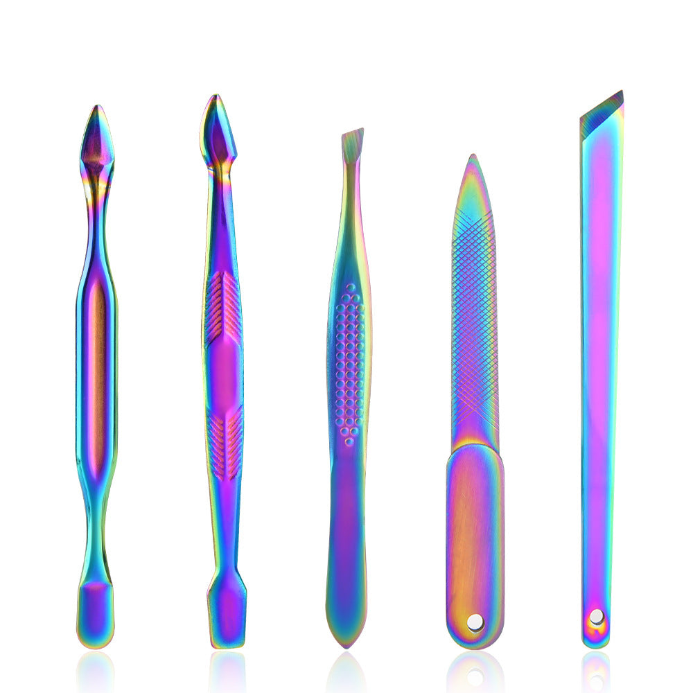 15-piece Colorful Manicure Tool Set Symphony Stainless Steel