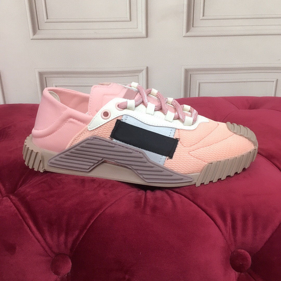 Colorblock Flat Casual Lace-Up Sneakers