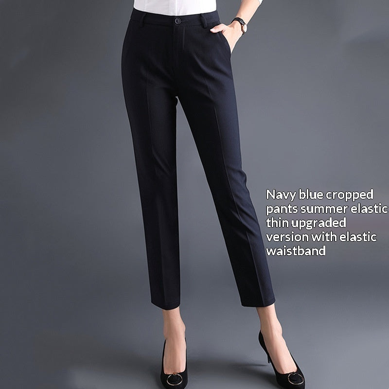 Women's Professional AutumnWinter Thick Fleece High-Waisted Straight Pants